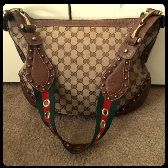 2005 Pelham Supreme Canvas/ Leather/ Antiqued Horsebit Gold & Sherry WEB Strap - Picture 6 of 14